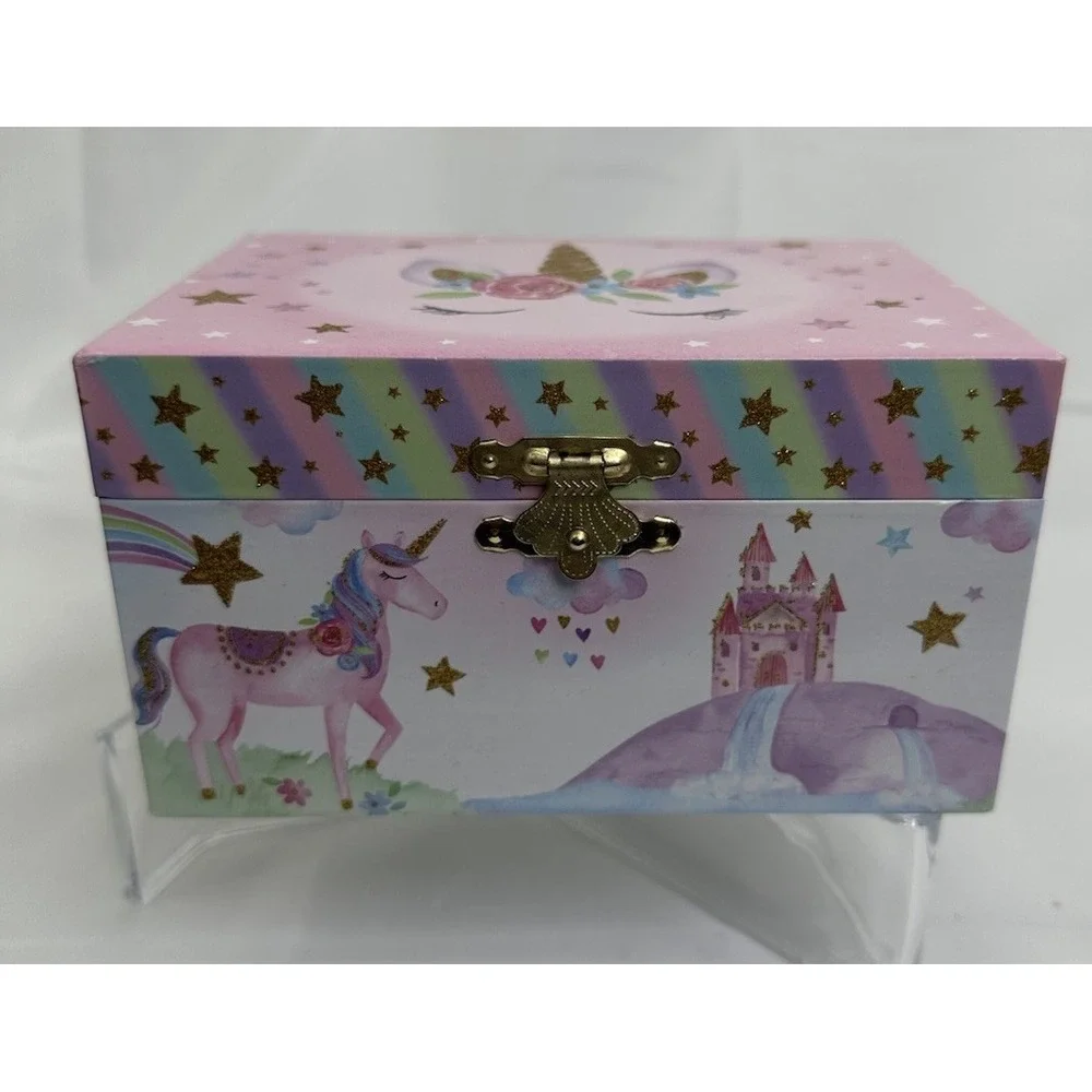 Unicorn Musical Jewelry Storage Box Spinning Jewelkeeper‎ EUC Kids Keepsake